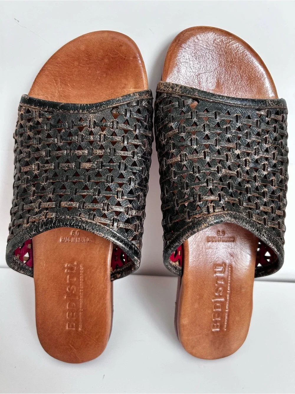Bed Stu Hand Woven Leather Slide Sandal